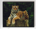 Cuadro de Tigre sobre un Tronco