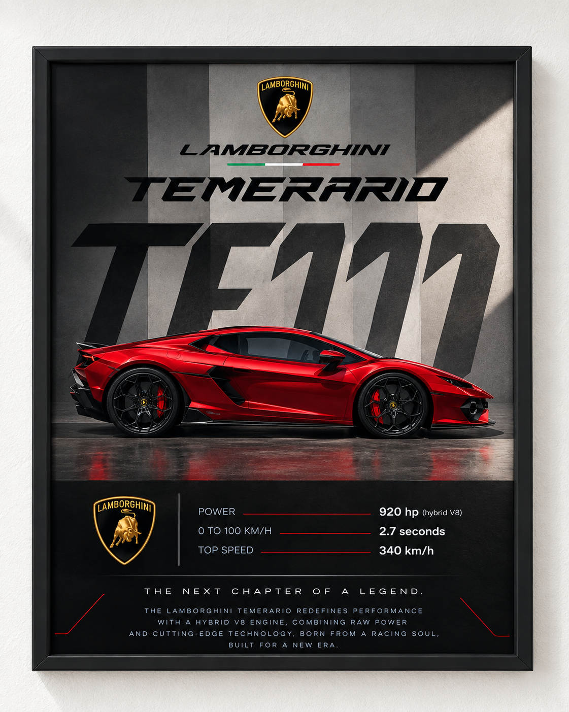 Cuadro Auto Deportivo Lamborghini Temerario