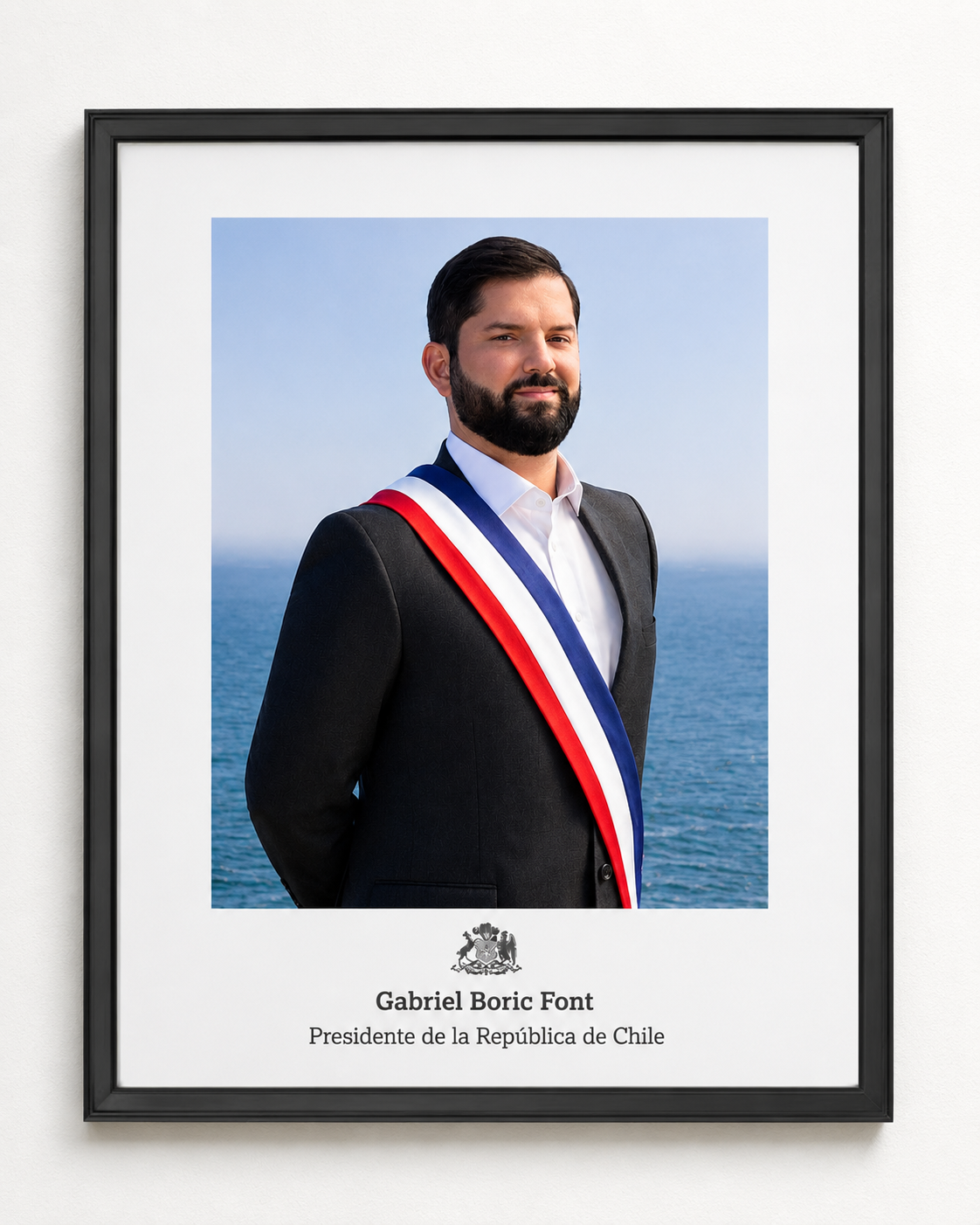 Cuadro Presidencial Gabriel Boric Font 40x50cm